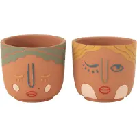 J-Line Cachepot double visage ciment mix large assortiment de 3