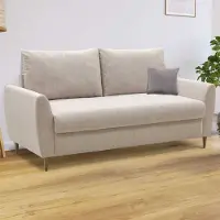 Emob Canapé 3 places Lino - 180x78x92cm - tissu beige