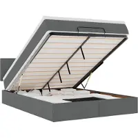 vidaXL Lit ottoman avec matelas gris foncé 140x190 cm Tissu