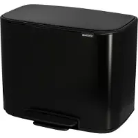 Brabantia Bo Poubelle à Pédale 3 x 11 Litres Mat Noir