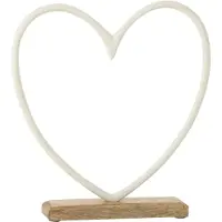 J-Line Coeur sur socle aluminium blanc large