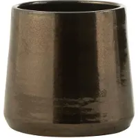 J-Line Cachepot rond terra brillant or small