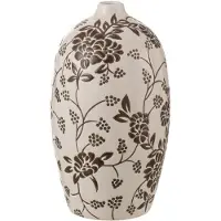 J-Line Vase zen oval porcelaine blanc/noir