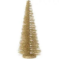 J-Line Sapin de noël décoratif paillettes plastique doré clair small