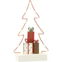 J-Line Sapin+cadeaux led blanc/rouge/vert small