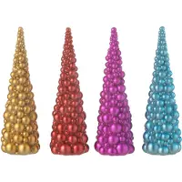 J-Line Sapin de noel boules resine mix small assortiment de 4
