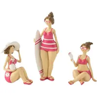 J-Line Baigneuse resine rose assortiment de 3