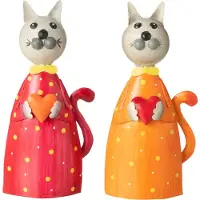 J-Line Chat tenant coeur fer mix assortiment de 2
