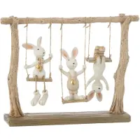 J-Line Lapin sur balancoire resine mix