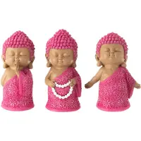 J-Line Moine chaine resine rose assortiment de 3
