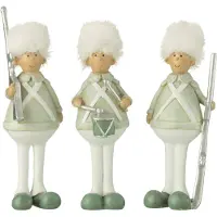 J-Line Soldat fusil+tambour vert/blanc small assortiment de 3