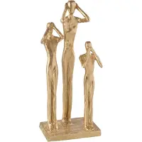 J-Line Figurines voir/entendre/se taire resine or