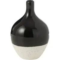J-Line Vase iva porcelaine noir/blanc small