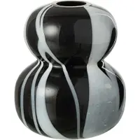 J-Line Vase effet fume boules verre noir/blanc