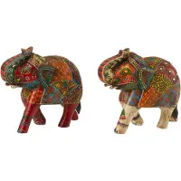 J-Line Eléphant Dehli Mango Holz Mix Medium 2 assorti