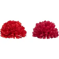 J-Line Fleur demie boule dia 13cm artificiel rose/rouge assortiment de 2