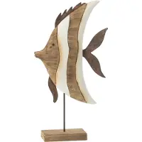 J-Line Poisson ligne sur pied bois de paulownia large