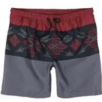 Black premium by emp Short de bain de - Tricolor Swim Shorts with Arrow Print - S - XXL - pour Homme - rouge/noir - Taille L