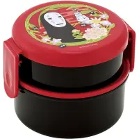 Skater Le voyage de Chihiro au pays des merveilles Boîte à lunch ronde à deux étages No Face Dark Red, Lunch box, Rouge