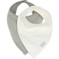 Jollein Lot De 2 Bavoirs Bandana Gaze De Coton Olive Green & Oatmeal -