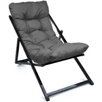 Hannah Home , Sunbed - Dark Grey, Bain de soleil, 100 % METAL, gris foncé, 128 x 44 x 90 cm