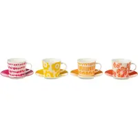 J-Line Set 4 tasses a the + sous-tasse coffret ceramique mix large