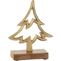 J-Line Sapin sur pied aluminium/bois or small