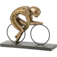 J-Line Cycliste sur socle resine or large