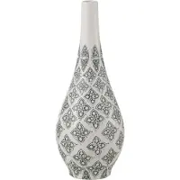 J-Line Vase kousa poire porcelaine bleu/blanc