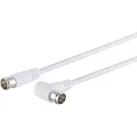 Shiverpeaks 67350 - Câble Coaxial (fiche F, Fiche F, 5 M, Mâle/mâle, Blanc, 75 Î) - Goobay