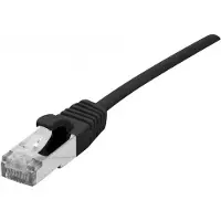 Dexlan - Cordon de raccordement - RJ-45 (M) pour RJ-45 (M) - 30 cm - 4.8 mm - SFTP - CAT 6a - sans halogène, sans crochet - noir