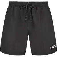 BOSS Shorts de bain 'Starfish' noir / blanc