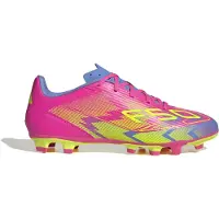 Adidas Chaussures de football F50 Club FG/MG terrain ferme/terrain multiple Homme Lucid Pink/Lucid Lemon/Blue Fusion