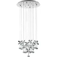 Stars of Light Lampe à suspension Pianopoli 15 lumières 50cm gris