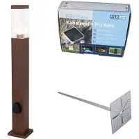 QAZQA Lampe d'extérieur brun rouille 80 cm avec prise IP44 - Malios