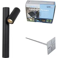 QAZQA Lampe d'extérieur noire avec pointe au sol et presse-étoupe 50cm IP44 - Solo Deluxe