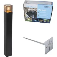 QAZQA Lampe d'extérieur sur pied noire 70 cm IP44 avec verre fumé - Danemark