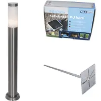 QAZQA Lampadaire d'extérieur moderne en acier avec opale 80 cm IP44 - Rox