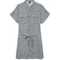 Vero Moda Bumpy Short Sleeve Short Dress Gris S Femme