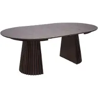 Ebuy24 Osaka table de salle à manger avec 2 plateaux supplémentaires ø120x120-160-200cm smoked