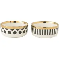 J-Line Bol pois/lignes ceramique mix assortiment de 2
