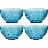 J-Line Boite 4 bols plastque azur