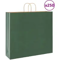vidaXL Sacs en papier 250 pcs avec poignées vert 54x15x49 cm