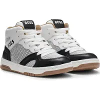 BOSS Baskets montantes en mesh et cuir suédé pour enfant