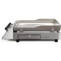 Livoo Plaque de cuisson électrique en acier inoxydable avec 2 thermostats - - DOC302 - 2800W - Plaque amovible en acier inoxydable - 2 thermostats réglables