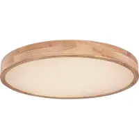 Globo Rainer LED Plafonnier aspect bois avec télécommande 60x10,5cm