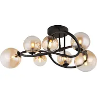 Globo Plafonnier noir Tuberius Design 7-lumière