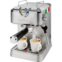 Profi Cook Machine à espresso Profi Cook | Pompe à espresso italienne jusqu'à 20 bars | 2 porte-filtres en aluminium moulé sous pression | Buse vapeur pivotante en acier inoxydable | PC-ES-KA 1267