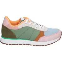 Woden Baskets basses 'Ronja' bleu clair / cognac / vert clair / rose