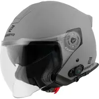 Bogotto H586 BT Solid Mat Gris Clair Bluetooth Casque Jet Taille M